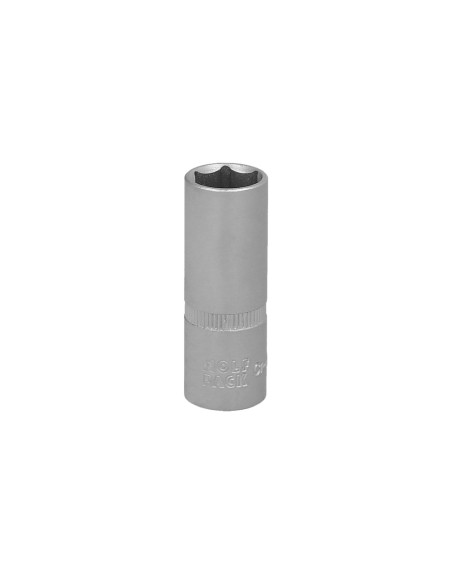 Llave Vaso 1/4" Hexagonal Larga 10 mm. Perfil de 6 caras. Acero Cromo Vanadio, Aristas Redondas
