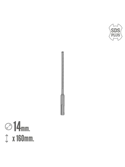 Broca Sds Plus 8 Filos Cortantes Especial Para Hormigon Armado Ø 6 x 160 mm. Broca Paredes, Broca Cimientos, Broca Muros