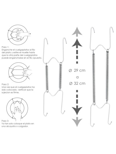 Cuelgaplatos Muelle Para platos de Ø 29 a 32 cm.