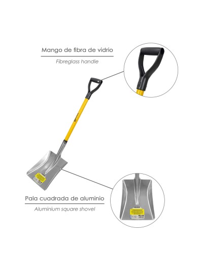 Pala Nieve  Aluminio Mango Fibra De Vidrio Con Anilla