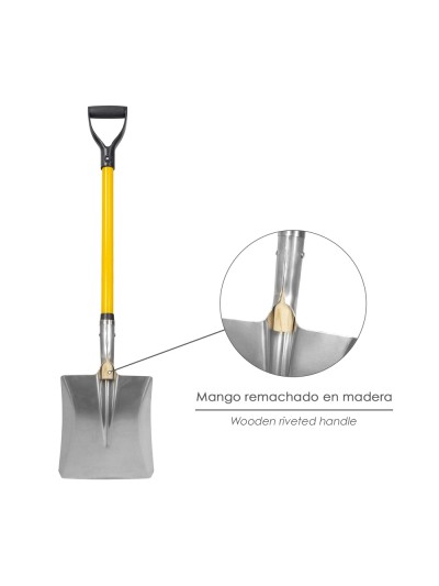 Pala Nieve  Aluminio Mango Fibra De Vidrio Con Anilla