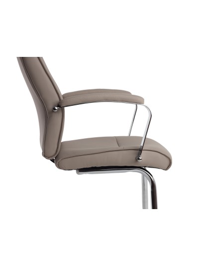Silla q-connect escritorio mod ena simil piel base metalica alt max 1050 anc 630 prof 650 color gris