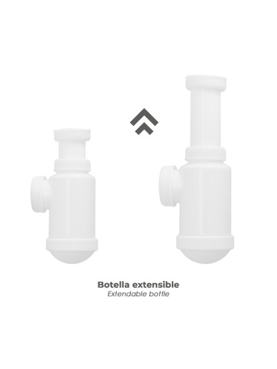 Sifon Botella Extensible  1 1/2  Tuerca Loca