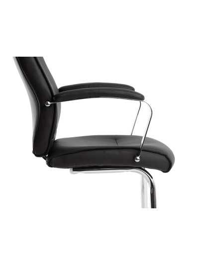 Silla q-connect escritorio mod ena simil piel base metalica alt max 1050 anc 630 prof 650 color negro