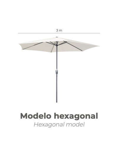 Sombrilla De Jardin Hexagonal 3 Metros