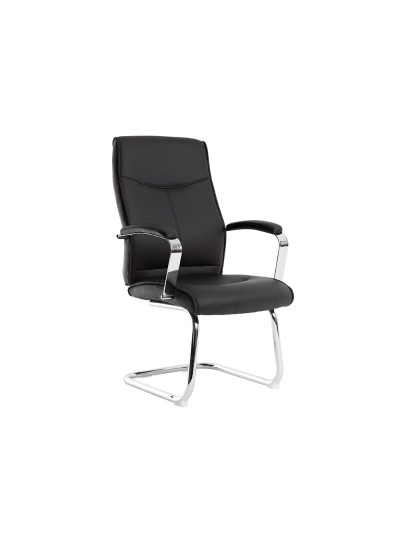 Silla q-connect escritorio mod ena simil piel base metalica alt max 1050 anc 630 prof 650 color negro
