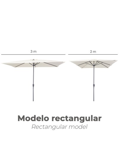 Sombrilla De Jardin Rectangular 2x3 Metros