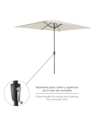 Sombrilla De Jardin Rectangular 2x3 Metros