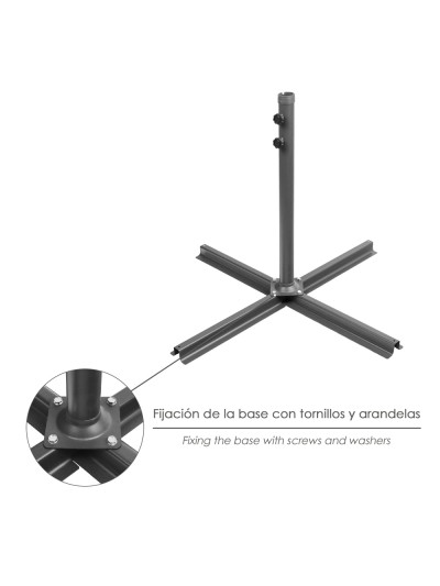 Base Cruz Para Sombrilla Pie Lateral