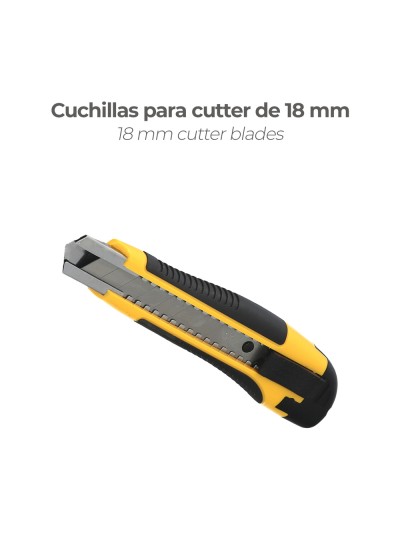 Hoja Cutter 18 mm. (Estuche 10 Piezas) Acero al Carbono.