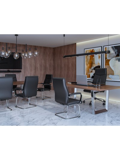 Silla q-connect escritorio mod ena simil piel base metalica alt max 1050 anc 630 prof 650 color negro