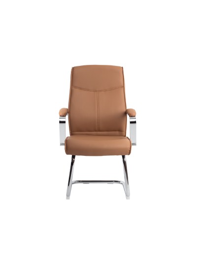 Silla q-connect escritorio mod ena simil piel base metalica alt max 1050 anc 630 prof 650 color crema