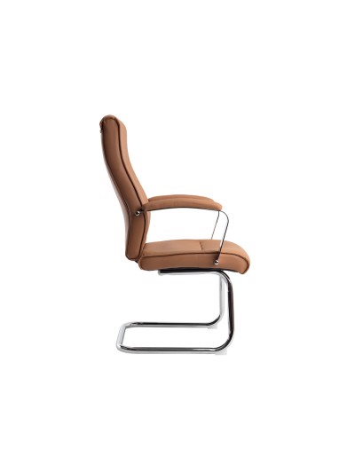 Silla q-connect escritorio mod ena simil piel base metalica alt max 1050 anc 630 prof 650 color crema