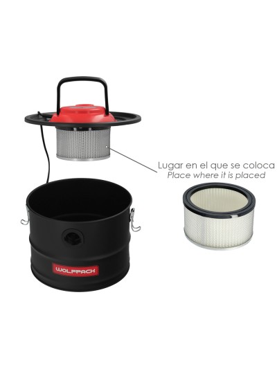 Filtro Para Aspirador De Cenizas Aspirador Cenizas Wolfpack 1200 Watt. 15 Litros (Codigo 07010550)