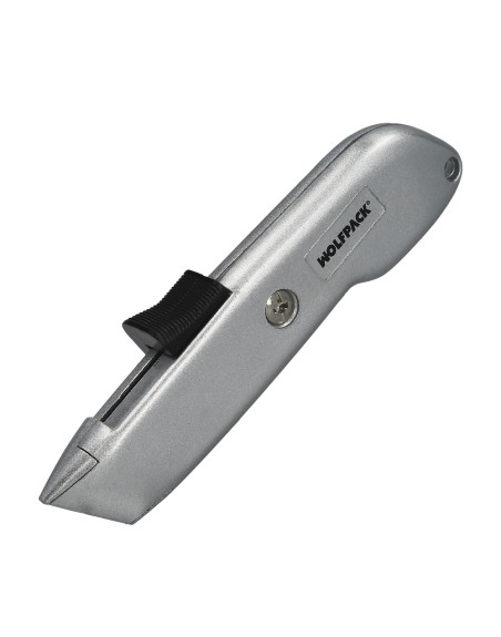 Cutter Autoretractil Con Hoja Acero Sk5 Carcasa De Aluminio Diseño Ergonomico, Cuchillo Seguridad, Cutters Seguridad,