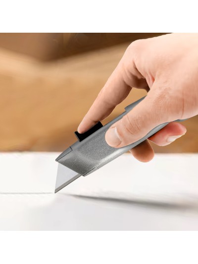 Cutter Autoretractil Con Hoja Acero Sk5 Carcasa De Aluminio Diseño Ergonomico, Cuchillo Seguridad, Cutters Seguridad,