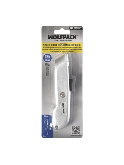 Cutter Autoretractil Con Hoja Acero Sk5 Carcasa De Aluminio Diseño Ergonomico, Cuchillo Seguridad, Cutters Seguridad,