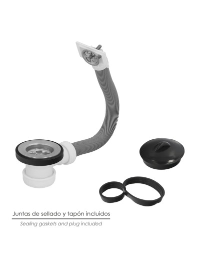 Valvula Fregadero  Ø70 mm. 1 1/2" Con Rebosadero