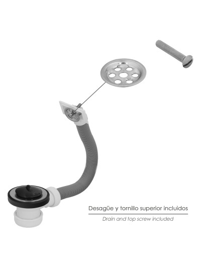 Valvula Fregadero  Ø70 mm. 1 1/2" Con Rebosadero