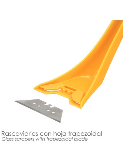 Rascavidrios Plastico Amarillo Hoja 60 mm. Rasqueta Vitroceramica, Rascador Vidrio, Rascador Vitroceramica,
