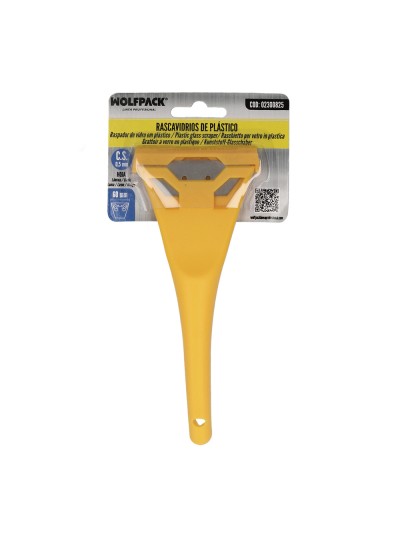 Rascavidrios Plastico Amarillo Hoja 60 mm. Rasqueta Vitroceramica, Rascador Vidrio, Rascador Vitroceramica,