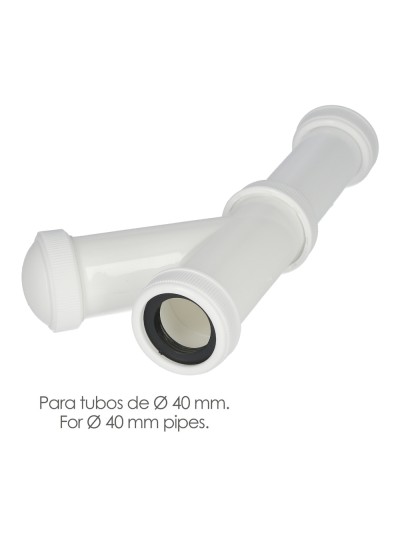 Sifon y Griega Extensible 1-1/2" Salida de Ø 40 mm. Tubo Liso
