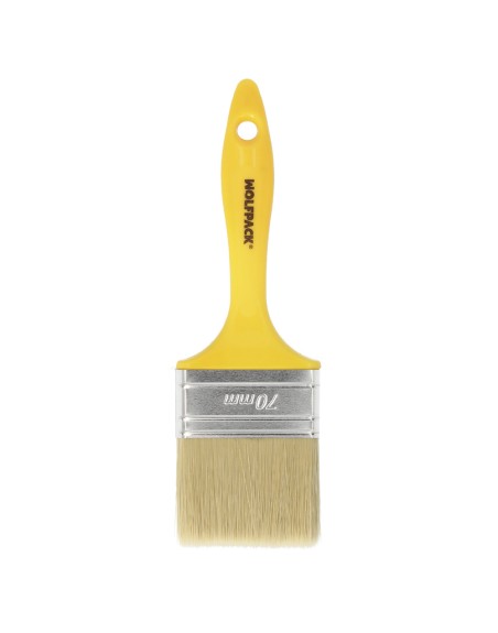 Paletina Profesional Cerda Blanca Ancho 70 mm. Cerdas Naturales Mango Plastico Ergonomico, Brocha Pintor, Pincel Pintura