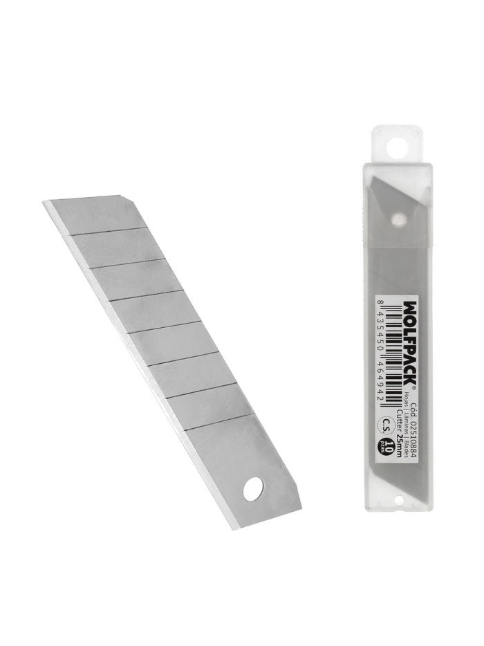 Hoja Cutter 18 mm. (Estuche 10 Piezas) Acero al Carbono.
