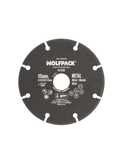 Disco Corte Metales Universal  Ø 115 x 1,7 mm. Filo de Diamante Disco Corte Acero, Chapa, Hierro, Aluminio