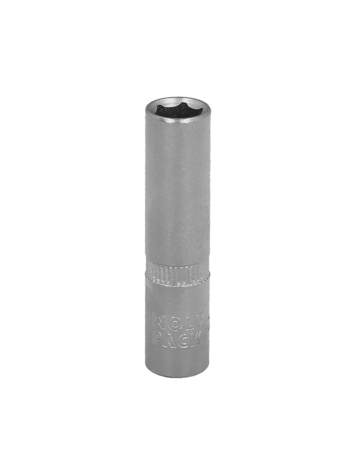 Llave Vaso 1/4" Hexagonal Larga 8 mm. Perfil de 6 caras. Acero Cromo Vanadio, Aristas Redondas