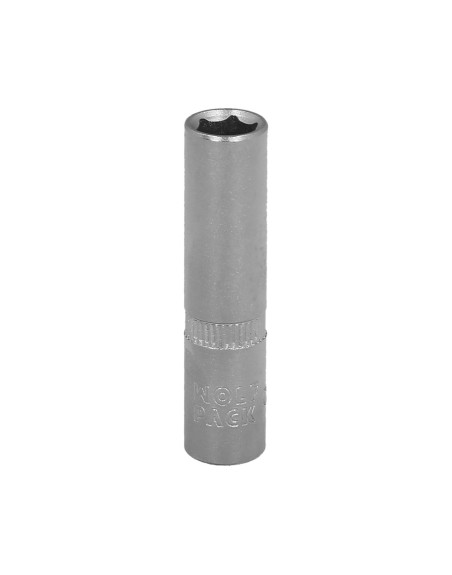 Llave Vaso 1/4" Hexagonal Larga 8 mm. Perfil de 6 caras. Acero Cromo Vanadio, Aristas Redondas