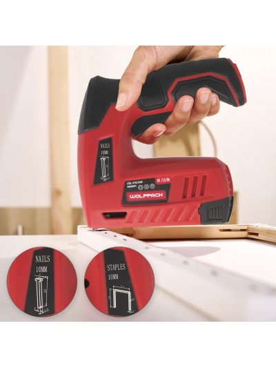 Clavadora Grapadora  Recargable, Pistola Grapas y Clavos, Clavadora a Bateria, 1.500 mAh, 40 Grapas Minuto Con Grapas y Clavos