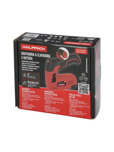 Clavadora Grapadora  Recargable, Pistola Grapas y Clavos, Clavadora a Bateria, 1.500 mAh, 40 Grapas Minuto Con Grapas y Clavos