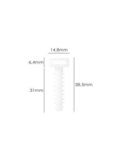Taco Fijación Brida Nylon Blanco 8 mm. (Bolsa 100 Unidades)