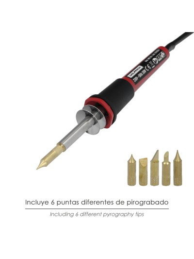 Soldador / Grabador 30 Watt. Con 6 puntas