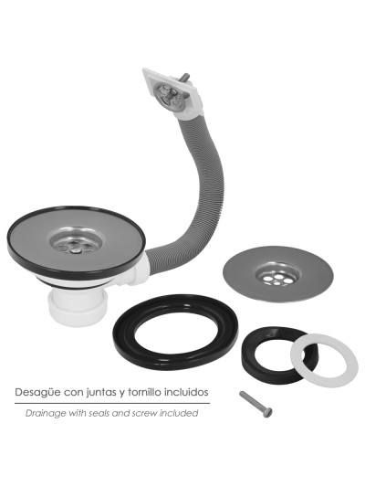 Valvula Fregadero  Ø 115 Mm. 1 1/2"  Altura 40 mm. Con Rebosadero