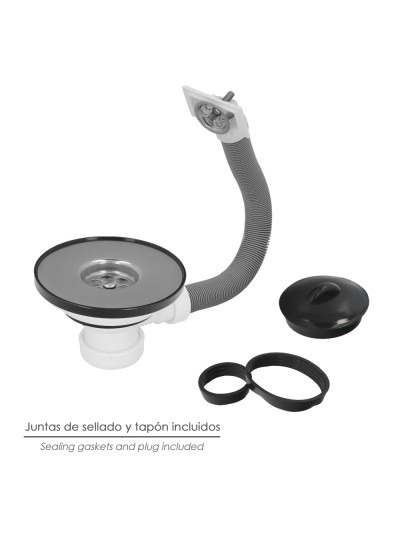 Valvula Fregadero  Ø 115 Mm. 1 1/2"  Altura 40 mm. Con Rebosadero