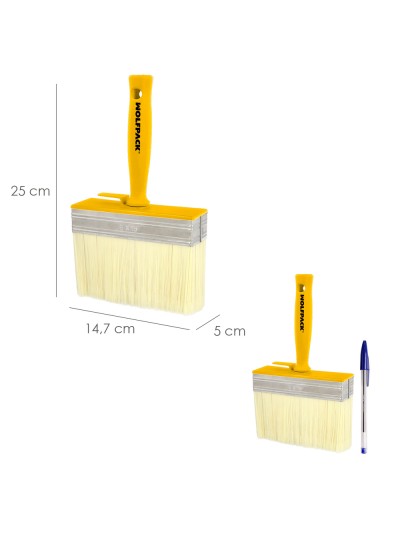 Brocha Profesional Techos 150x50 mm. Cerda Blanca. Mango Ergonomico, Con Gancho. Brocha Pintura, Brocha Pintor Profesional