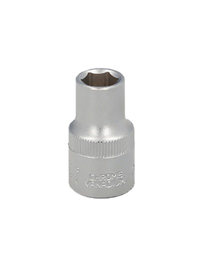 Llave Vaso 1/2" Hexagonal 11 mm. Perfil de 6 caras. Acero Cromo Vanadio, Aristas Redondas