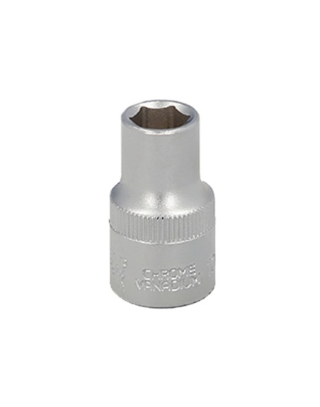 Llave Vaso 1/2" Hexagonal 11 mm. Perfil de 6 caras. Acero Cromo Vanadio, Aristas Redondas