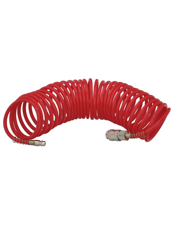 Manguera Espiral Aire Comprimido  15 Metros Adaptador Rápido.