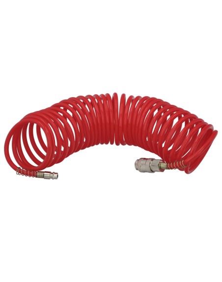 Manguera Espiral Aire Comprimido  15 Metros Adaptador Rápido.