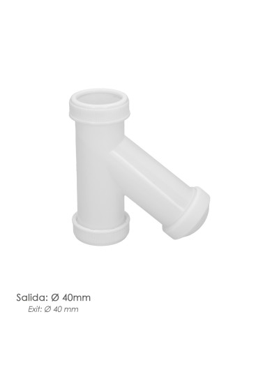 Sifon En  Y, 1 1/2" Salida Ø 40 Mm Para Tubos Lisos