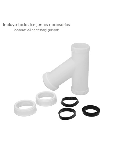 Sifon En  Y, 1 1/2" Salida Ø 40 Mm Para Tubos Lisos