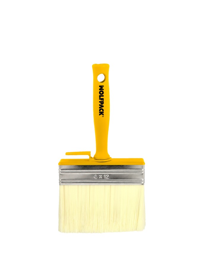 Brocha Profesional Techos 120x30 Mm. Cerda Blanca. Mango Ergonomico, Con Gancho. Brocha Pintura, Brocha Pintor Profesional