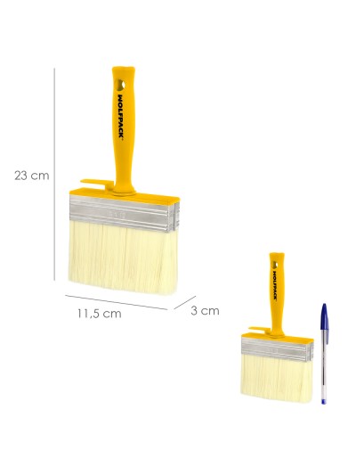 Brocha Profesional Techos 120x30 Mm. Cerda Blanca. Mango Ergonomico, Con Gancho. Brocha Pintura, Brocha Pintor Profesional