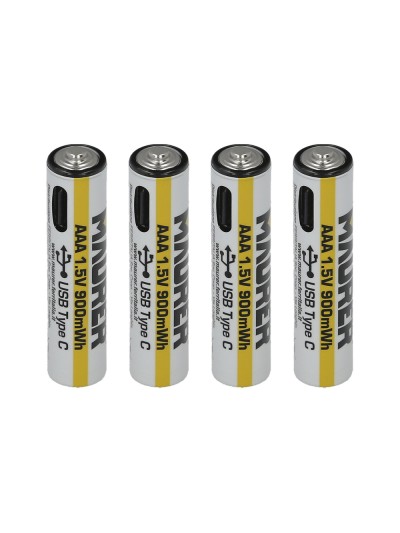 Pila AAA 1,5v Recargable Por Usb-c (4 unidades)