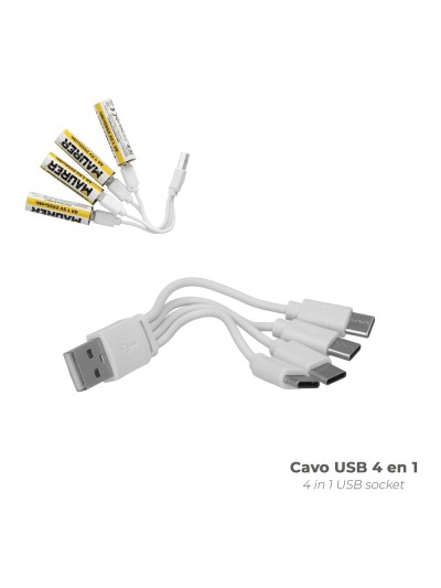 Pila AAA 1,5v Recargable Por Usb-c (4 unidades)
