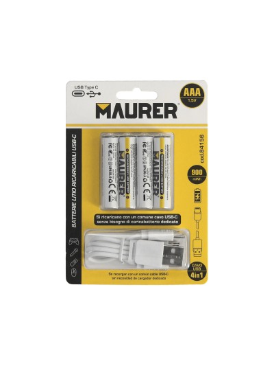 Pila AAA 1,5v Recargable Por Usb-c (4 unidades)