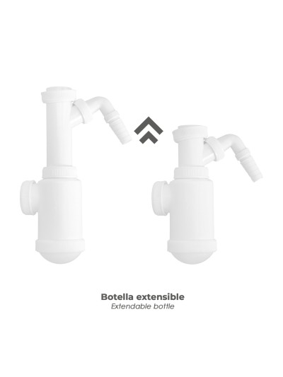 Sifon Botella Extensible T-4-T  1  1/2 Toma Lavadora